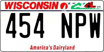WI license plate 454NPW