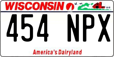 WI license plate 454NPX