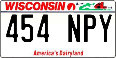 WI license plate 454NPY