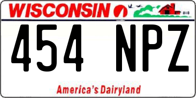 WI license plate 454NPZ