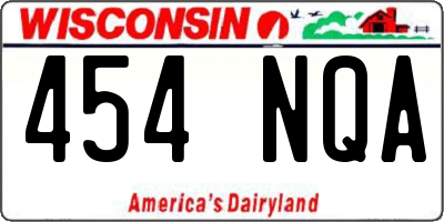 WI license plate 454NQA