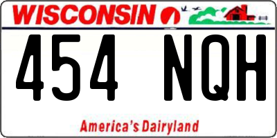 WI license plate 454NQH