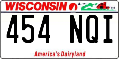 WI license plate 454NQI