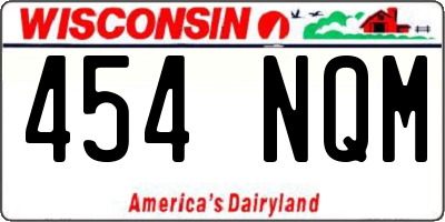 WI license plate 454NQM