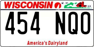WI license plate 454NQO