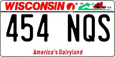 WI license plate 454NQS