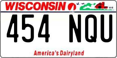 WI license plate 454NQU