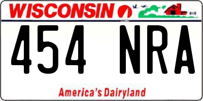 WI license plate 454NRA