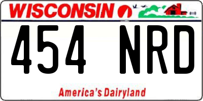 WI license plate 454NRD