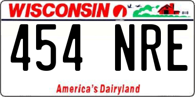 WI license plate 454NRE