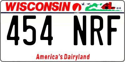 WI license plate 454NRF