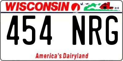 WI license plate 454NRG