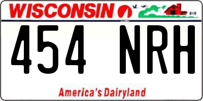 WI license plate 454NRH