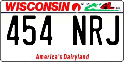 WI license plate 454NRJ