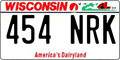 WI license plate 454NRK