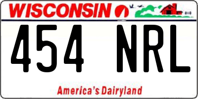 WI license plate 454NRL