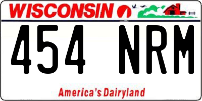 WI license plate 454NRM