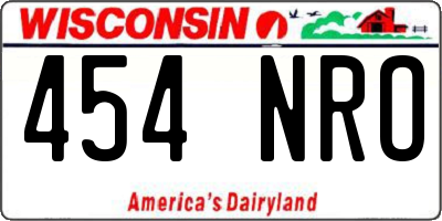 WI license plate 454NRO