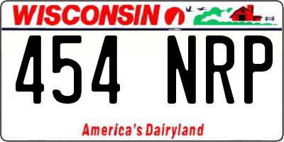 WI license plate 454NRP