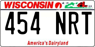 WI license plate 454NRT