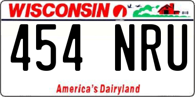WI license plate 454NRU