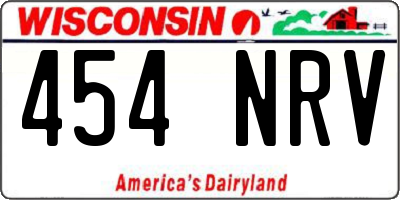 WI license plate 454NRV