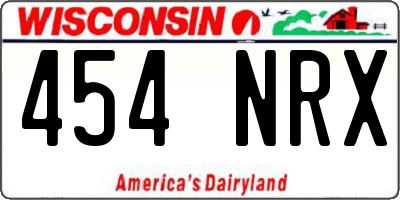 WI license plate 454NRX