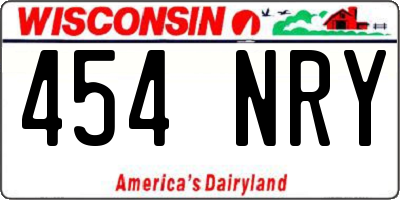 WI license plate 454NRY