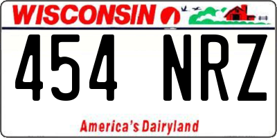 WI license plate 454NRZ