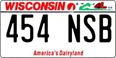 WI license plate 454NSB