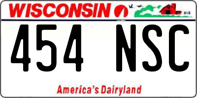 WI license plate 454NSC