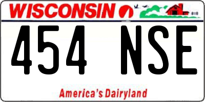 WI license plate 454NSE