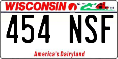 WI license plate 454NSF