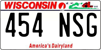 WI license plate 454NSG
