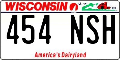 WI license plate 454NSH