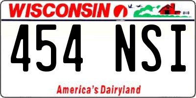 WI license plate 454NSI