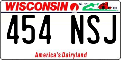 WI license plate 454NSJ