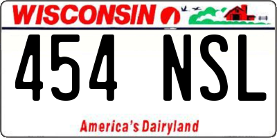 WI license plate 454NSL