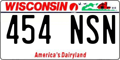 WI license plate 454NSN