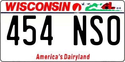 WI license plate 454NSO