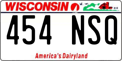 WI license plate 454NSQ