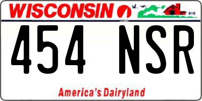WI license plate 454NSR