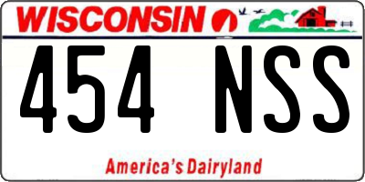 WI license plate 454NSS