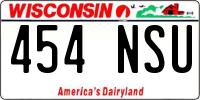 WI license plate 454NSU