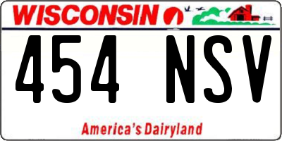 WI license plate 454NSV