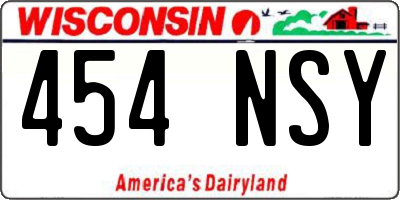 WI license plate 454NSY
