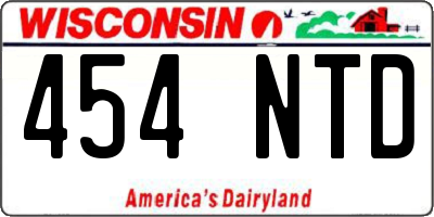 WI license plate 454NTD