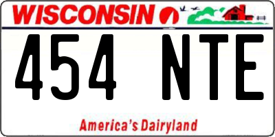 WI license plate 454NTE