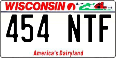 WI license plate 454NTF