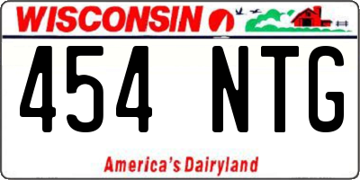 WI license plate 454NTG